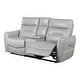 preview thumbnail 9 of 8, Furniture of America Gemono Modern Power Recline Leather Match Loveseat