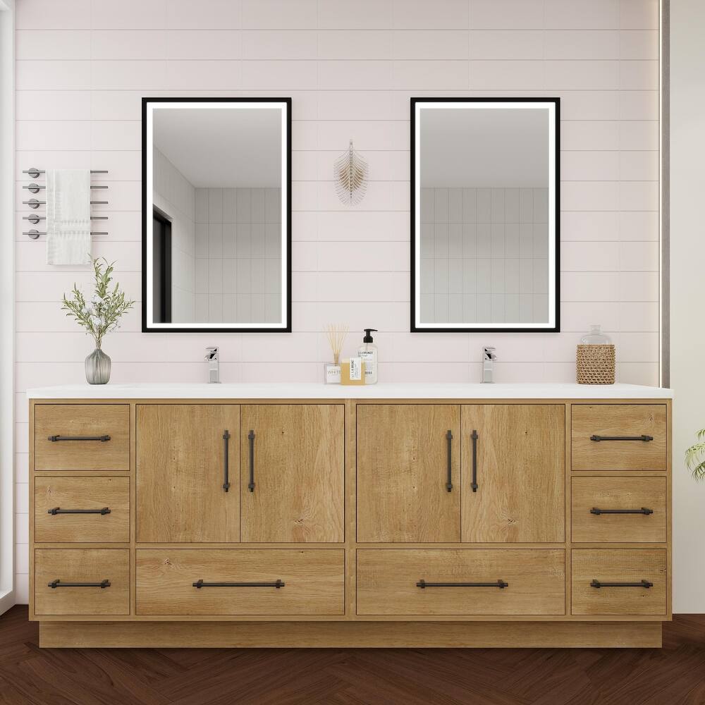Victoria 84'' Freestanding Vanity with Double Reinforced Acrylic Sink - 83.5