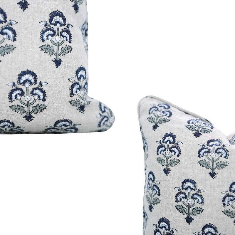 Fabdivine Pipine Fall Décor Farmhouse Hand Block Print Pillow Cover Sofa, Couch Cushion Case Linen