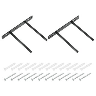 2 Rods Floating Shelf Brackets, 6 Holes Nickel Plating Iron Concealed ...