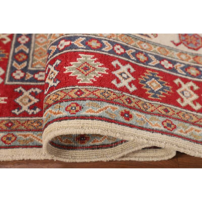 Kazak Accent Rug Hand-Knotted Traditional Beige Wool Carpet - 3'3" x 5'3"
