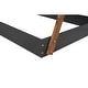 preview thumbnail 6 of 8, Twin Size Tent Floor Kids Bed Frame with Triangle Structure, Sturdy Solid Wood Frame, X-Shaped Safety Railings, Black+Brown