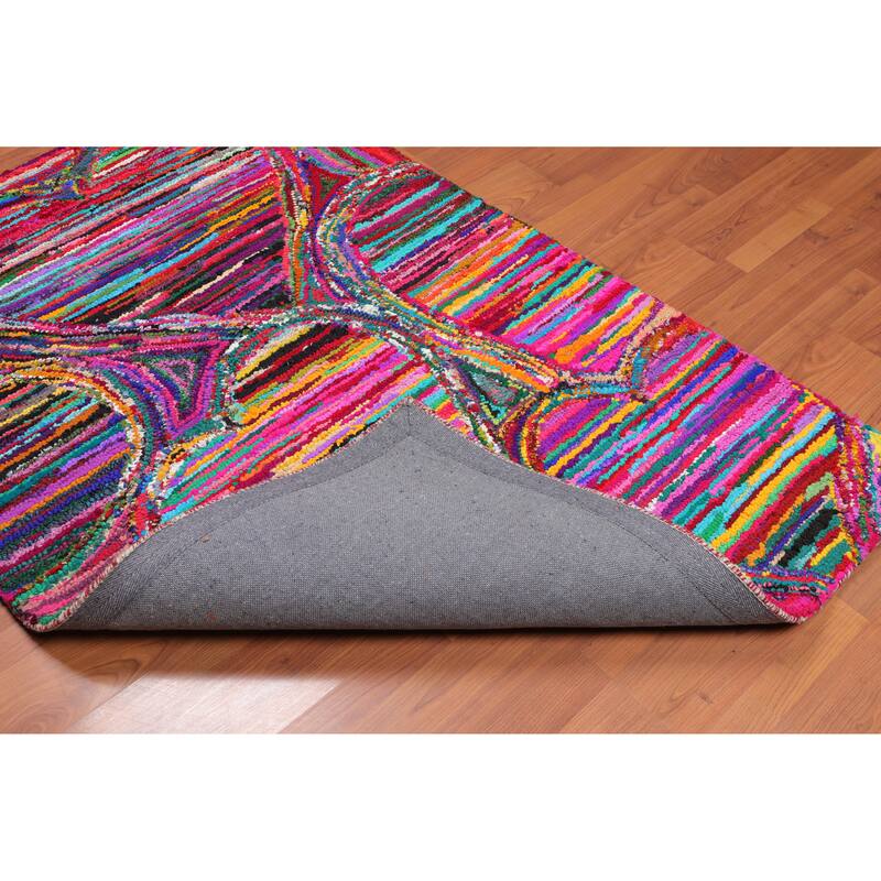 4'x 6' Pink Hand Tufted Oriental Rug - 4' x 6'