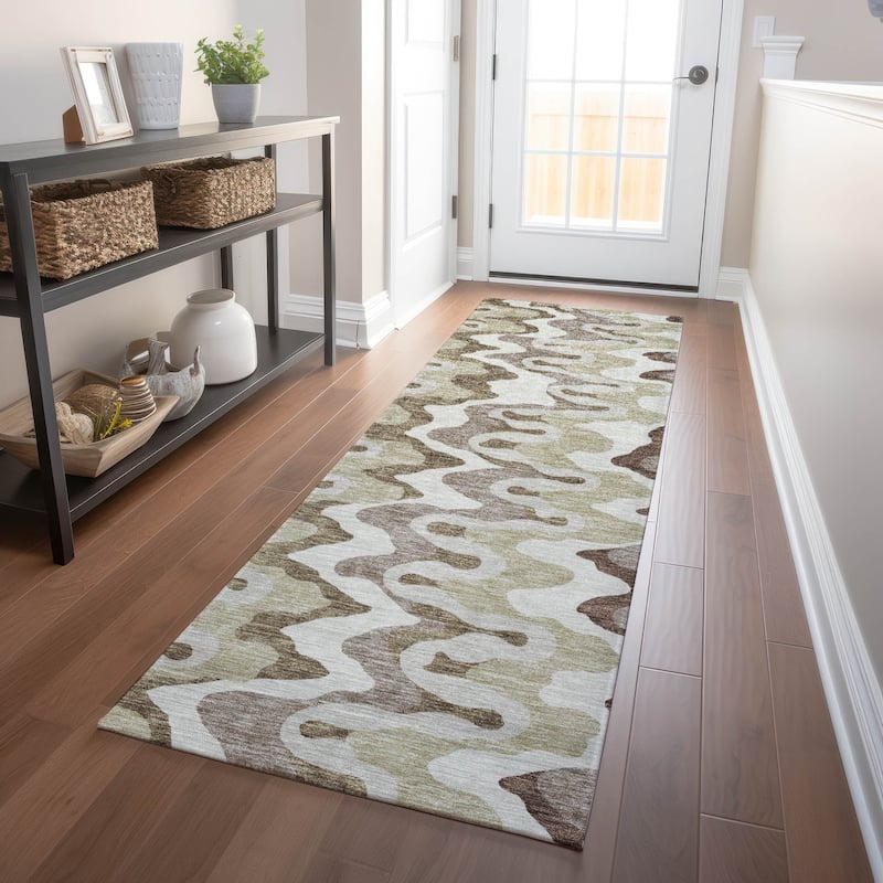 Premium Washable Super Soft Abstract Stripes Mayfield Rug - Beige - 2' 3" x 7' 6" - Runner