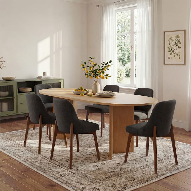 Upholstered Side Chair Dining Chairs Kitchen Chairs with Wood Legs Set of 2