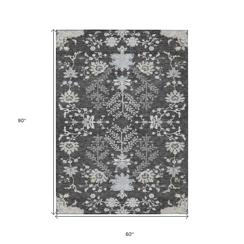 HomeRoots Floral Transitional Rectangle Outdoor Rug