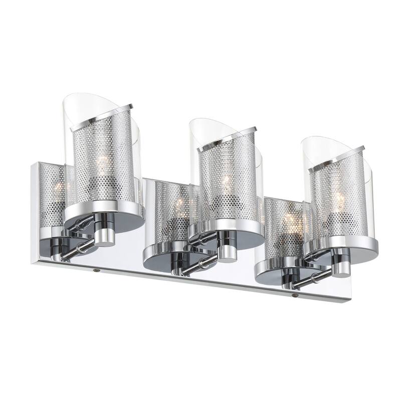 Varaluz So Inclined 3-Light Glass and Mesh Bathroom Vanity Light