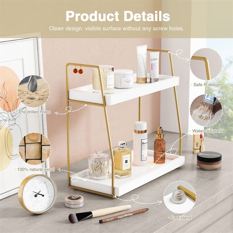 Bathroom Organizer Countertop - 6.7"D x 14.4"W x 14"H