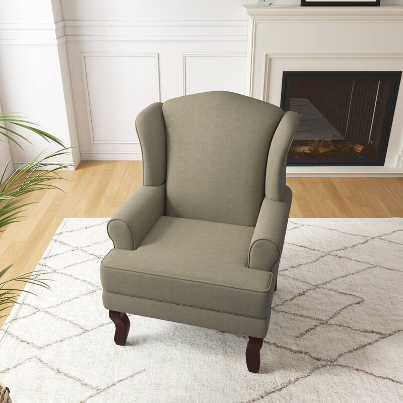 Mid-Century Modern Upholstered Wingback Accent Chair