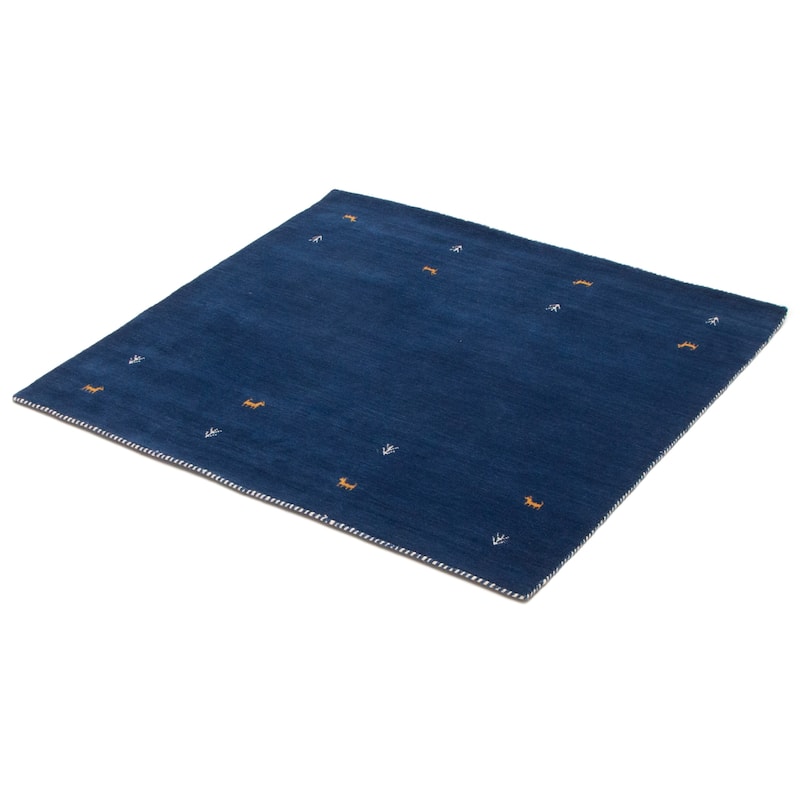 Kashkuli Gabbeh Blue Rug 4'10" x 4'9" - 4'10 x 4'9