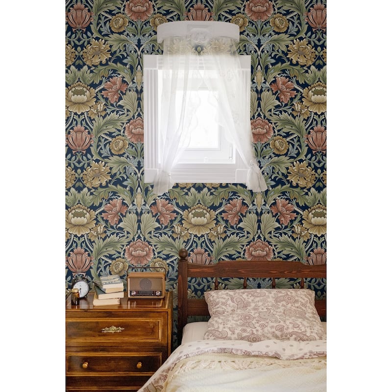 Harry & Grace Acanthus Floral Cameo Peel and Stick Wallpaper