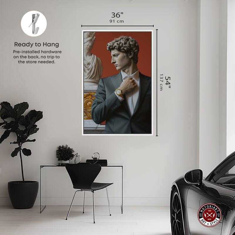Notoriart Sculpture With Style Framed Men Style 1 Piece Canvas Wall Art