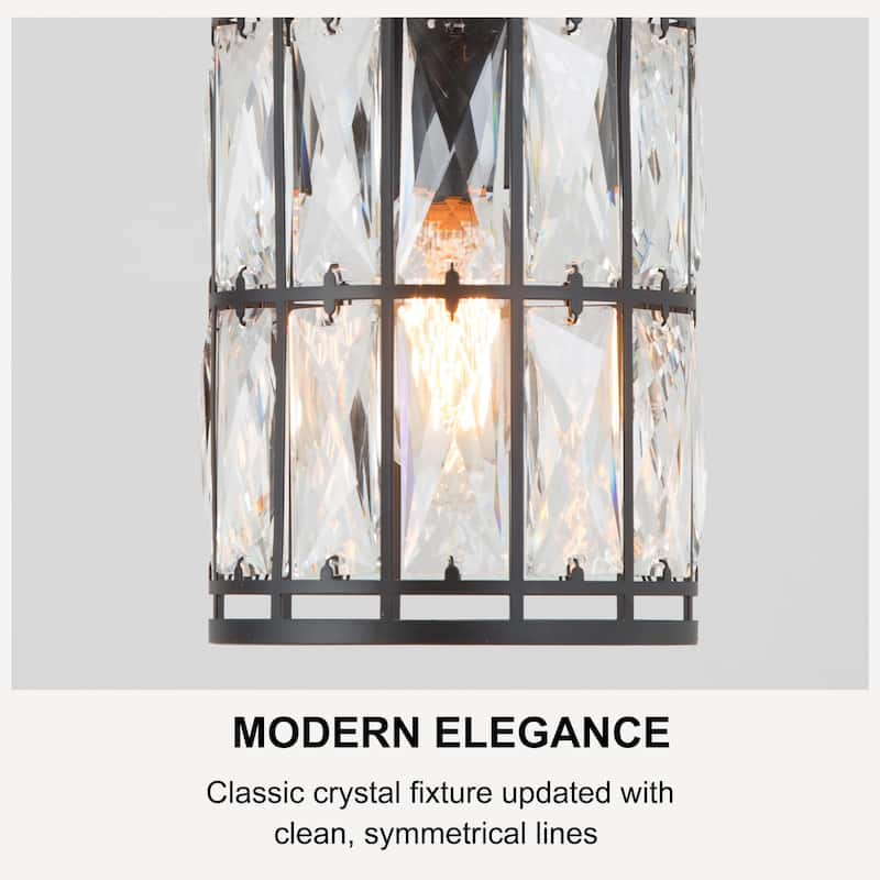 Cirstal Modern Crystal 1-Light Pendant Kitchen Island Light for Dining Room - D5.5"xH10"