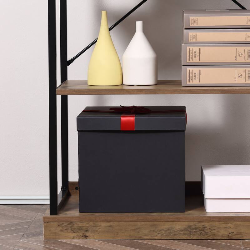 HOMCOM 2/4-Tier Industrial Style Storage Steel Wooden Shelf with a Robust Multi-Functional Design, Tall Organizer