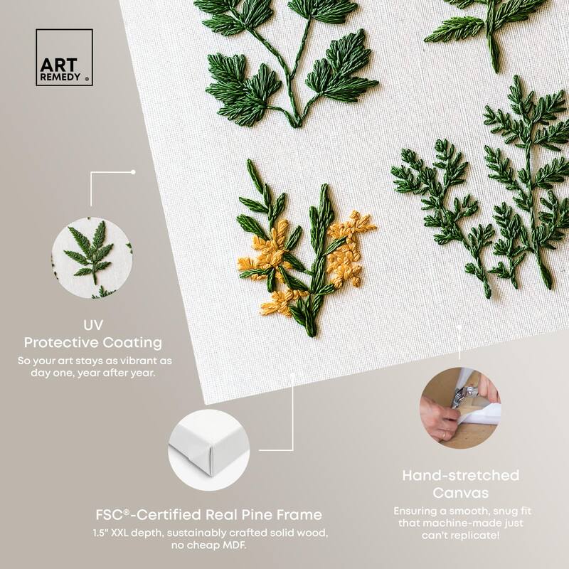 Stitched Sprout I Canvas by Art Remedy, Gallery Wrapped
