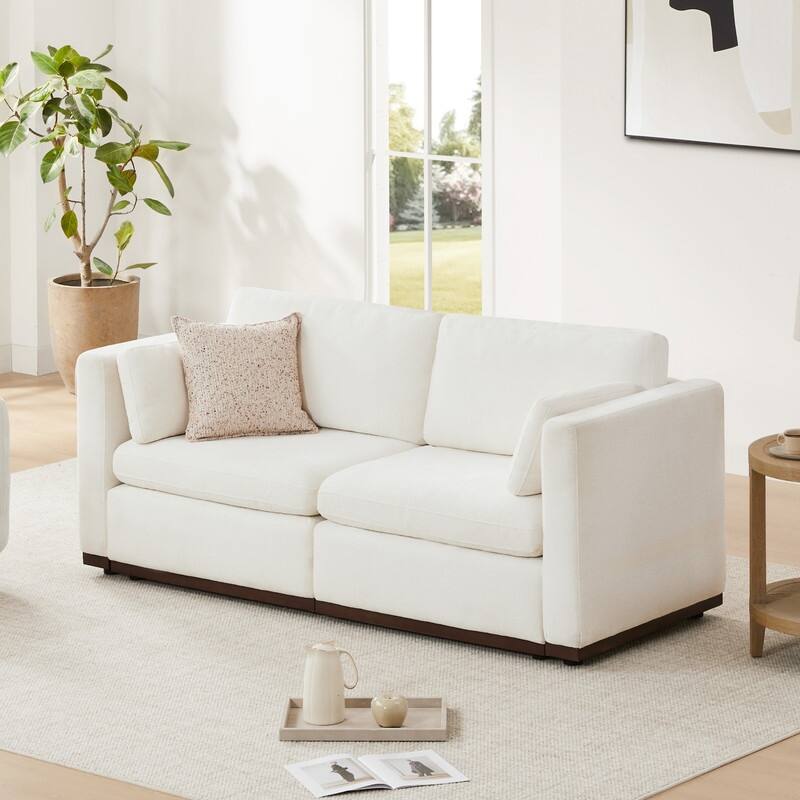 Donna Oversized Modular Sectional Fabric Sofa with Upgraded Wood Base