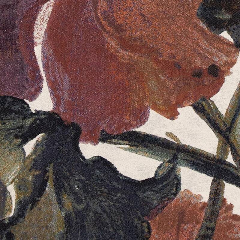 HomeRoots Botanical Leaves Modern Rectangle Area Rug - 5' X 8'