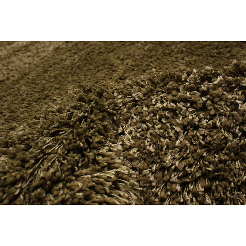 ECARPETGALLERY Machine Woven Lotus Mod Olive Polyester Shag - 4'0 x 5'7
