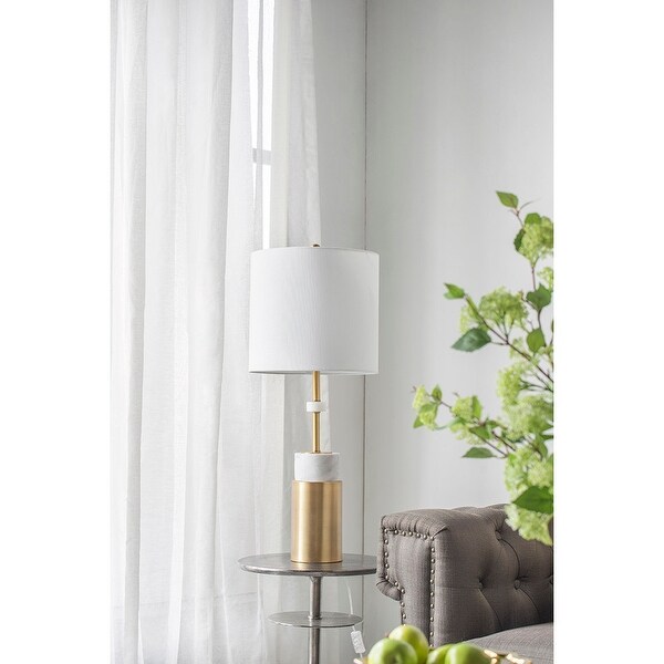 13x13x30.5" Marble With Metal Table Lamp