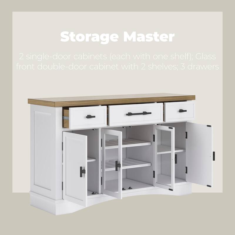 Signature Design by Ashley Ashbryn White/Natural Dining Server - 60" W x 19" D x 37" H