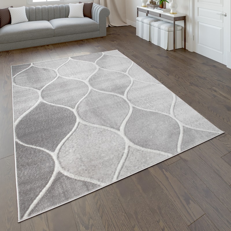 Modern Area Rug for the Living Room in different shades of grey - 2'8" x 4'11"
