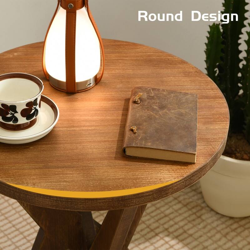Round Solid Wood Coffee Table