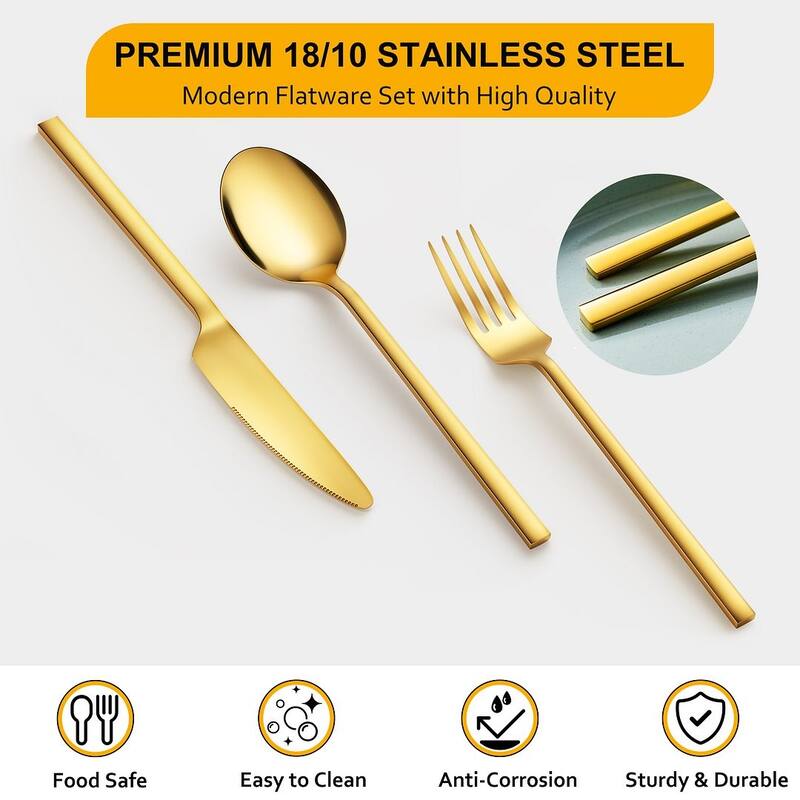 Velaze Epsilon 18/10 Silverware Flatware Set (Service for 6)