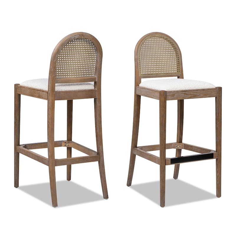 Panama Arched Cane Rattan Counter and Bar Stool (Set of 2)