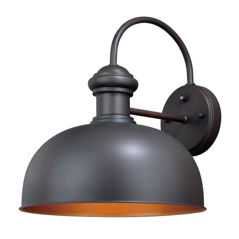 Vaxcel Lighting Franklin Single Light 15" Tall Outdoor Wall Sconce - Oil Burnished Bronze, Inner Light Gold