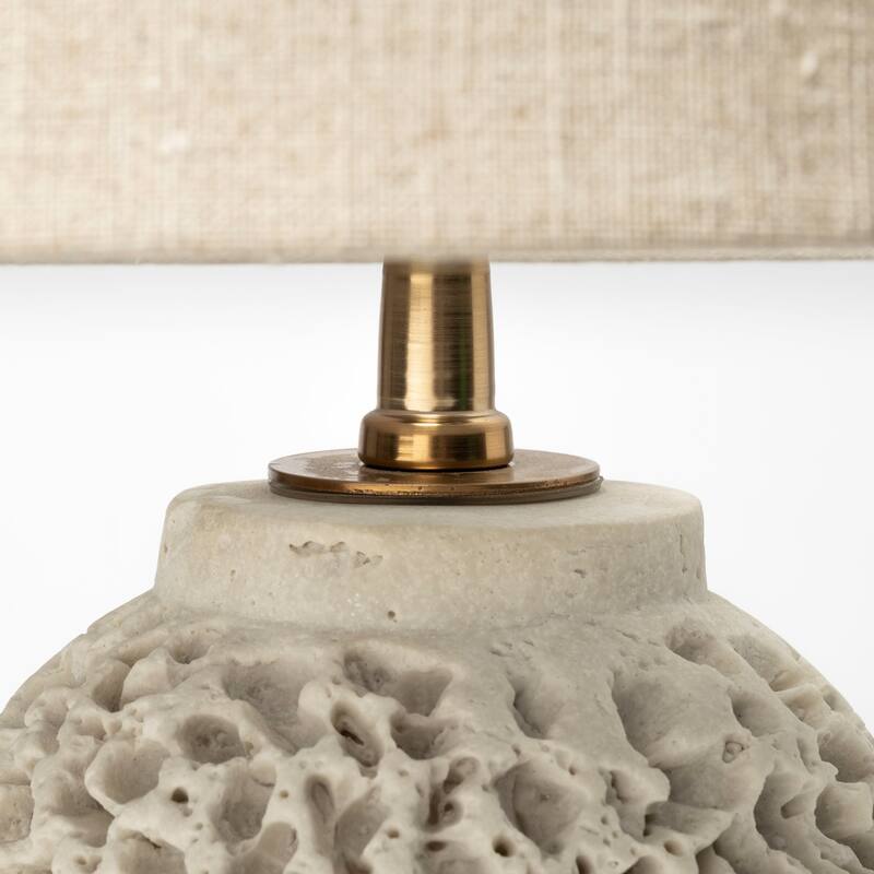 Mariam Beige Coral-Inspired Base with Beige Shade Table Lamp