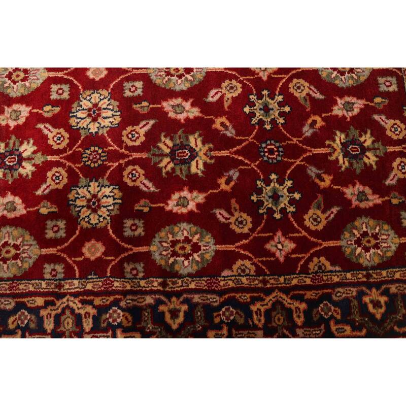 ECARPETGALLERY Hand-knotted Finest Agra Jaipur Red Wool Rug - 2'6 x 11'7