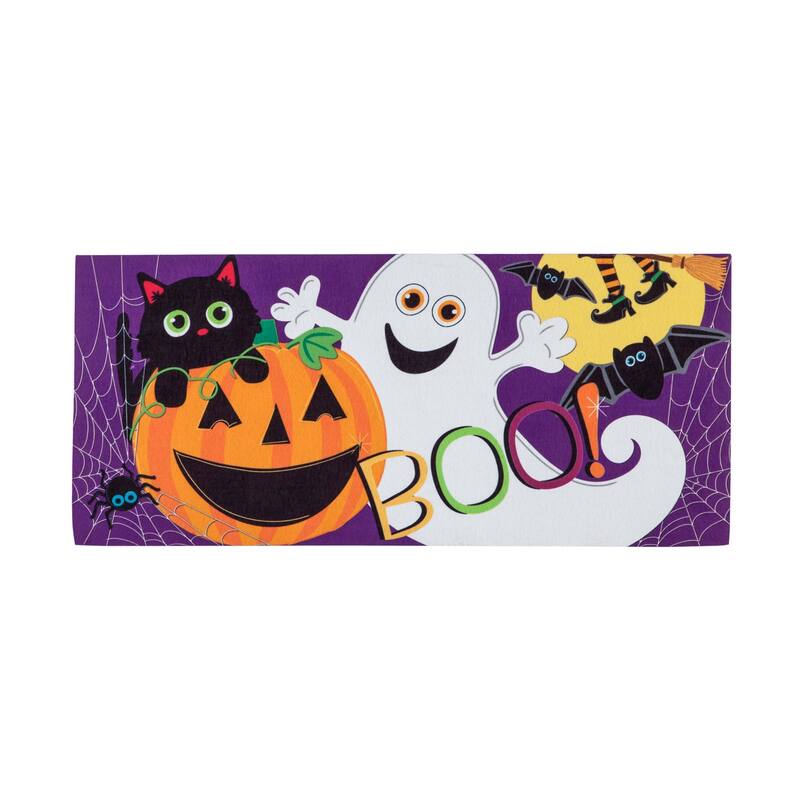 Sassafras Fall Holiday Set of 5 Door Mats with Rubber Display Frame, Collection #5 - Multi-Color