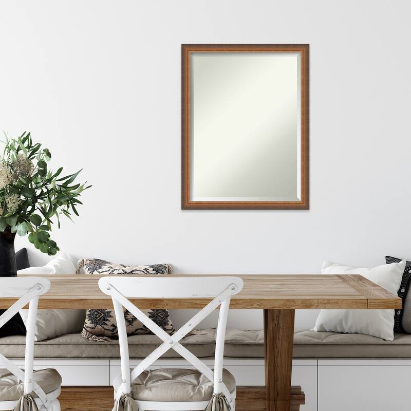 Two Tone Beveled Wood Framed Wall Mirror