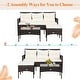 preview thumbnail 32 of 33, Costway 3PCS Patio Rattan Furniture Set 3-Seat Sofa Cushioned Table - See details