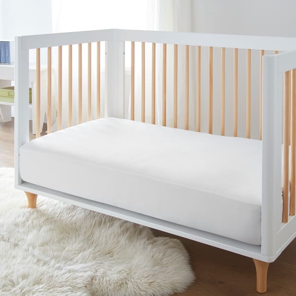 slide 2 of 5, Organic Cotton Waterproof Pique Knit Crib Mattress Cover
