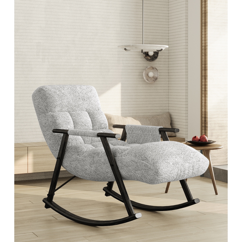 Grey velvet rocking chair 2025