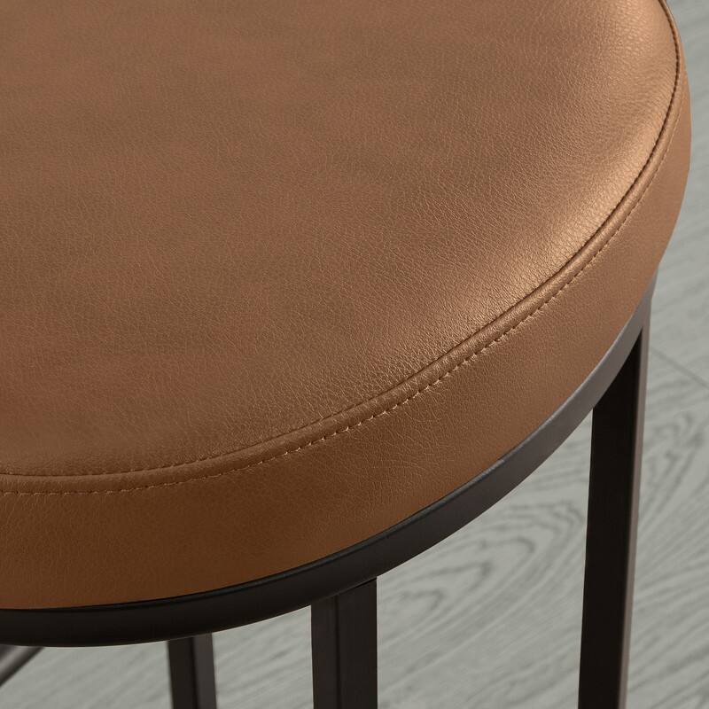 Spruce & Spring Modern Curved Upholstered Bar Stool with Metal Frame