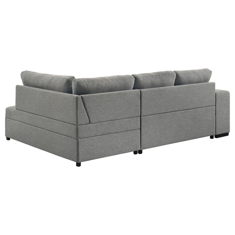 Roanne Fabric Upholstered Sleeper Sectional Sofa Grey