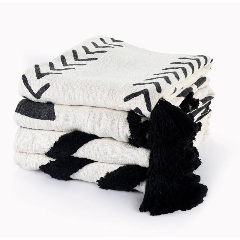 Sevita Modern Boho Basic Chevron Cotton Throw Blanket