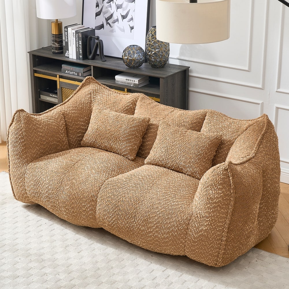 Giant Bean Bag Loveseat Sofa with Armrest for Living Room