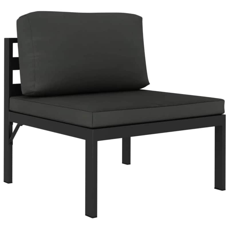 vidaXL Patio Lounge Set Outdoor Sectional Sofa Set Table Aluminum Anthracite - 27.6" x 27.6" x 25.4"