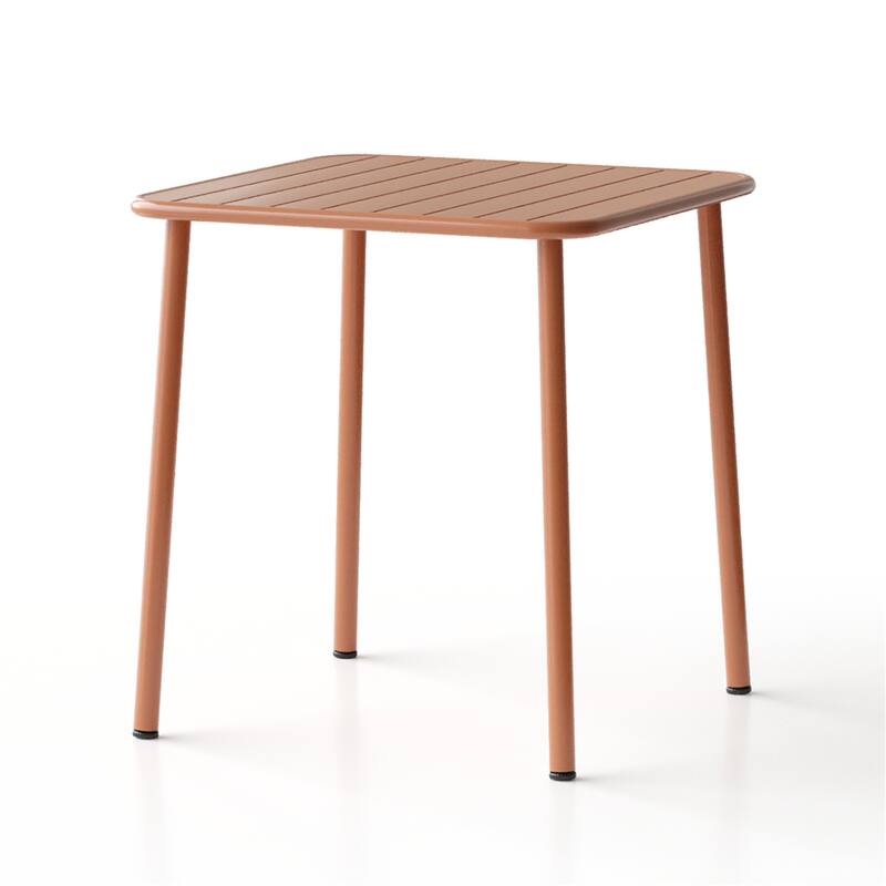 Square Outdoor Dining Table - Light Brick Red