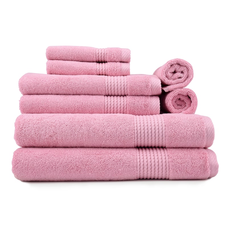 East'N Blue Lara Turkish Cotton Bath Towel Set (Set of 8) - (2 Bath Towel, 2 Hand Towel, 4 Washcloth)