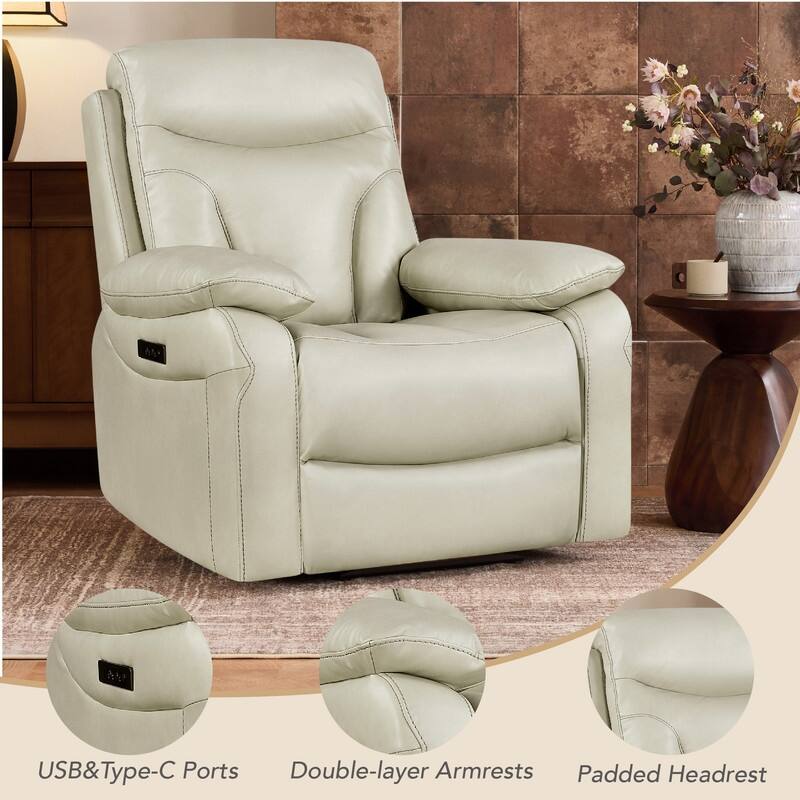 Spruce & Spring Dual Motor Power Recliner Wall Hugger with Power Headrest