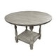 preview thumbnail 1 of 3, Round Wooden Counter Height Table with 1 Shelf in Light Grey - Light Grey Light Grey