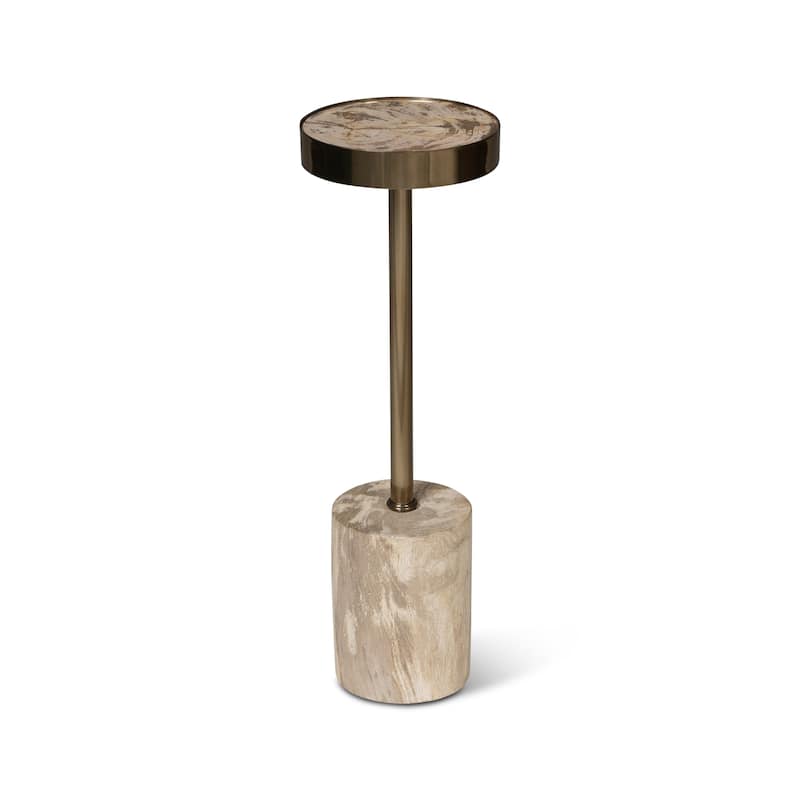 Urbia Tabitha Drink Table - Natural Dark - Natural Light, Brass