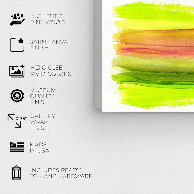 Wynwood Studio Abstract Day in the garden Green and Neon Green Modern & Contemporary Wall Art Canvas Print