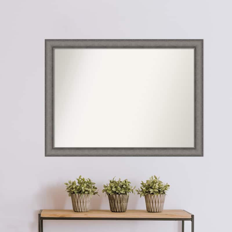 Burnished Concrete Non-Beveled Wood Framed Wall Mirror - Burnished Concrete