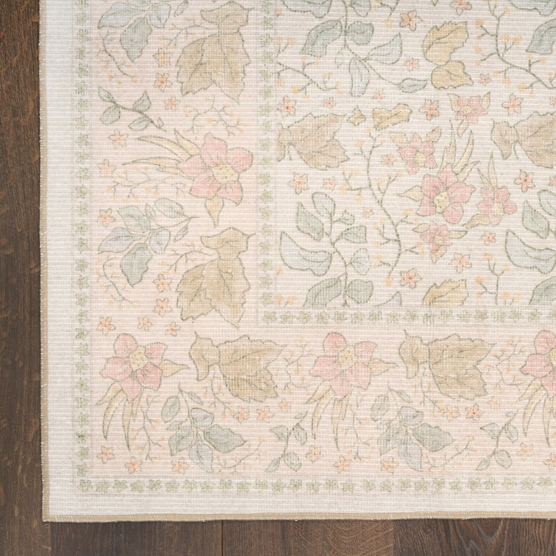 Nourison Botanical Washables Indoor only Textured Floral Area Rug
