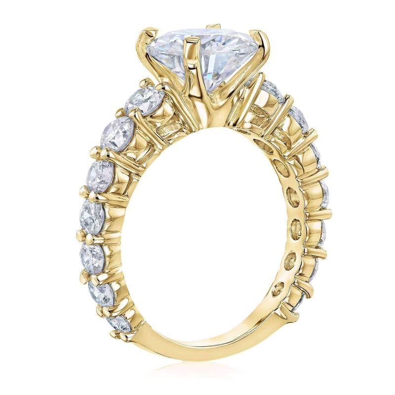 Annello by Kobelli The Lavish 14k Solid Gold 3 1/4 CTW FO Moissanite and Diamond Engagement Ring